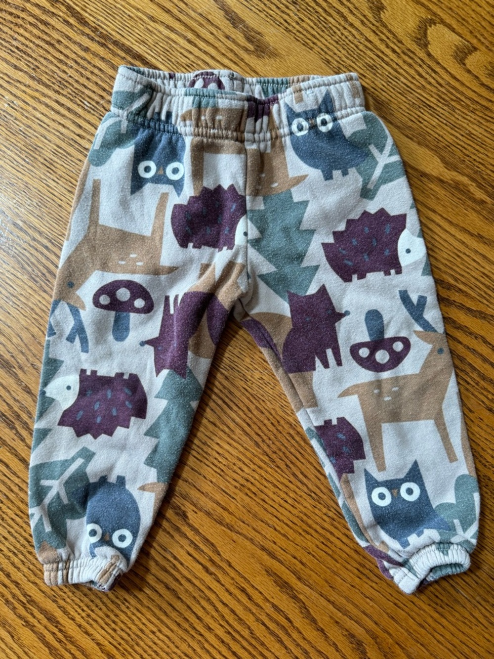 18 month toddler baby Woodland Animals Friends Fleece Jogger Pants neutral